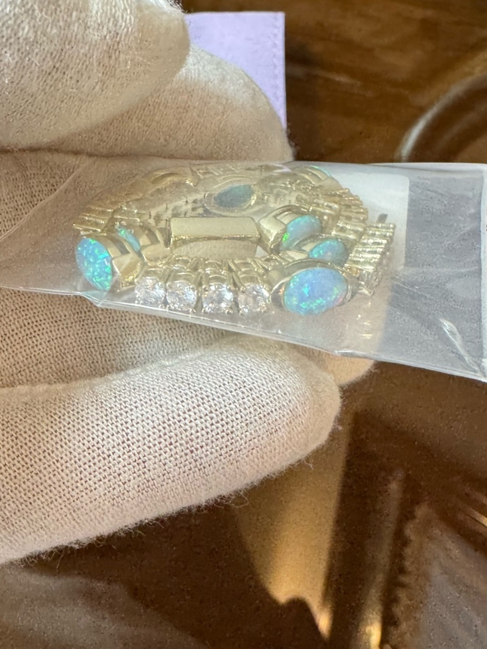 Melinda Maria Gold Bracelet with Blue Opal and Diamondette Stones - Picture 9 of 14